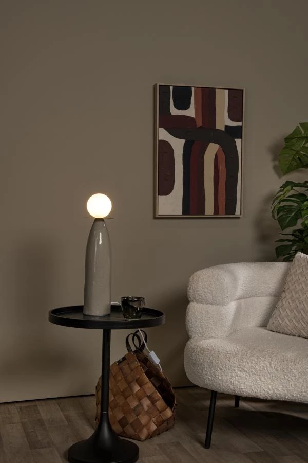 Lucide FIGARO - Lampe de table - Ø 12 cm - 1xG9 - Gris - ambiance 1